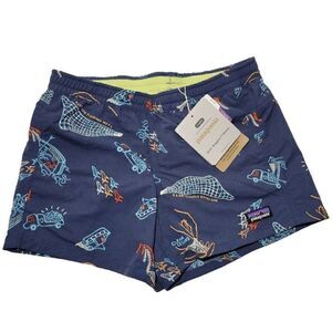 Patagonia Baggies Shorts Girls Youth Large (12) Hybrid Swim Blue Recycled Nets‎